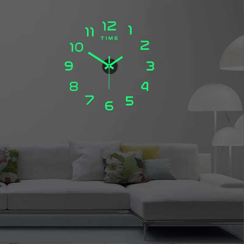 Buy 3D Luminous Wall Clock Stickers DIY Digital Quartz Needle Horloge Oversize Clocks Home Letter Decor on