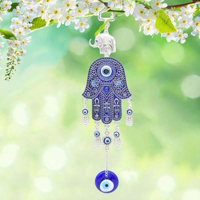 

Turkish Blue Evil Eye Amulets Hand Wall Protection Hanging Lucky Pendant Decor