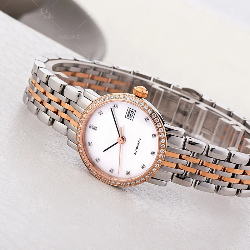 

Quartz Womens watch Rose Gold Diamond-Inlaid Mother-In-Law
