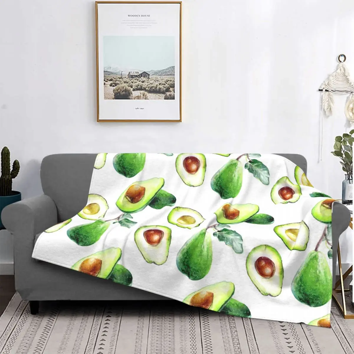 

Avocado Tropical Fresh Fruit Flannel Blanket Avocados Lover Funny Throw Blanket for Bed Sofa Couch 200x150cm Bedspread 09