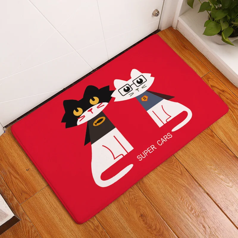 

Cartoon Cat Welcome Entrance Doormat Carpet Rug for Home Bath Living Room Floor Anti-slip Room Decor Floor Mats Bedroom Rugs