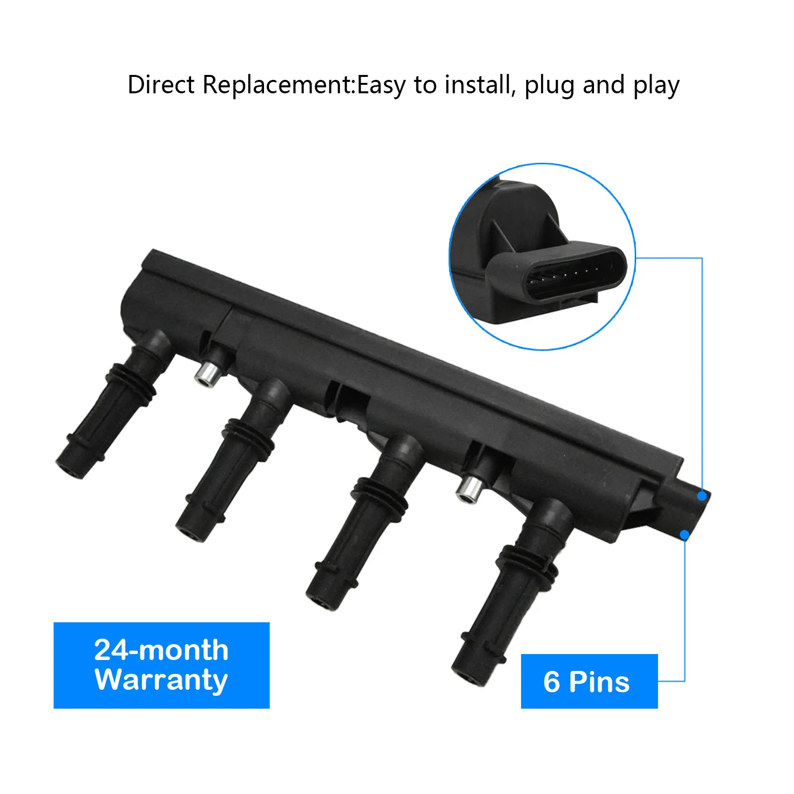 Сменная катушка с разъемом 2011 л для 2012 2013 2014 2015 Chevy Cruze 2014-2016 Cadillac ELR OEM # D521C 55579072