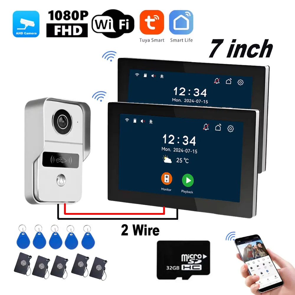 

HSmartcam 7-дюймовый видеодомофон Wi-Fi