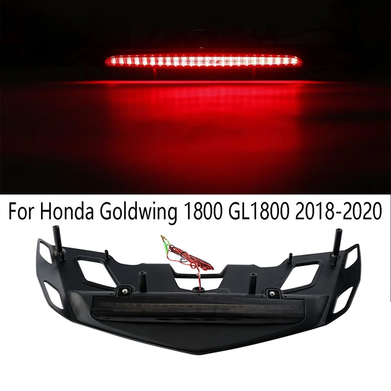 

Motorcycle Rear Trunk Luggage Rack LED Brake Light for Honda Goldwing 1800 GL1800 2018-2020