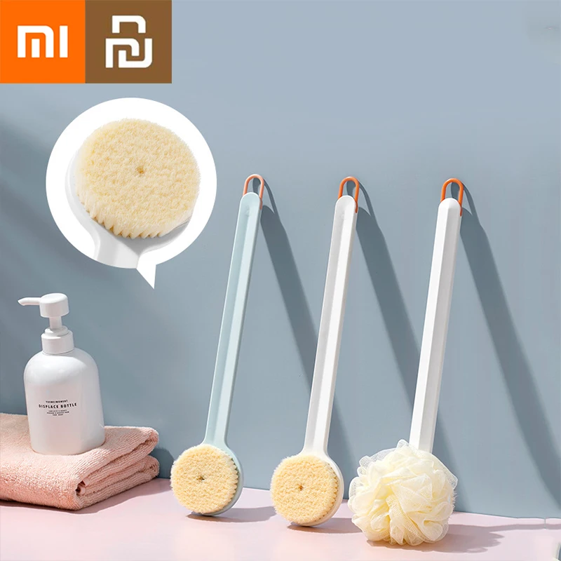 

NEW2022 New Xiaomi Youpin Long Handle Hanging Soft Mesh Back Body Bath Shower Scrubber Brush Sponge For Shower Brush Bathroom