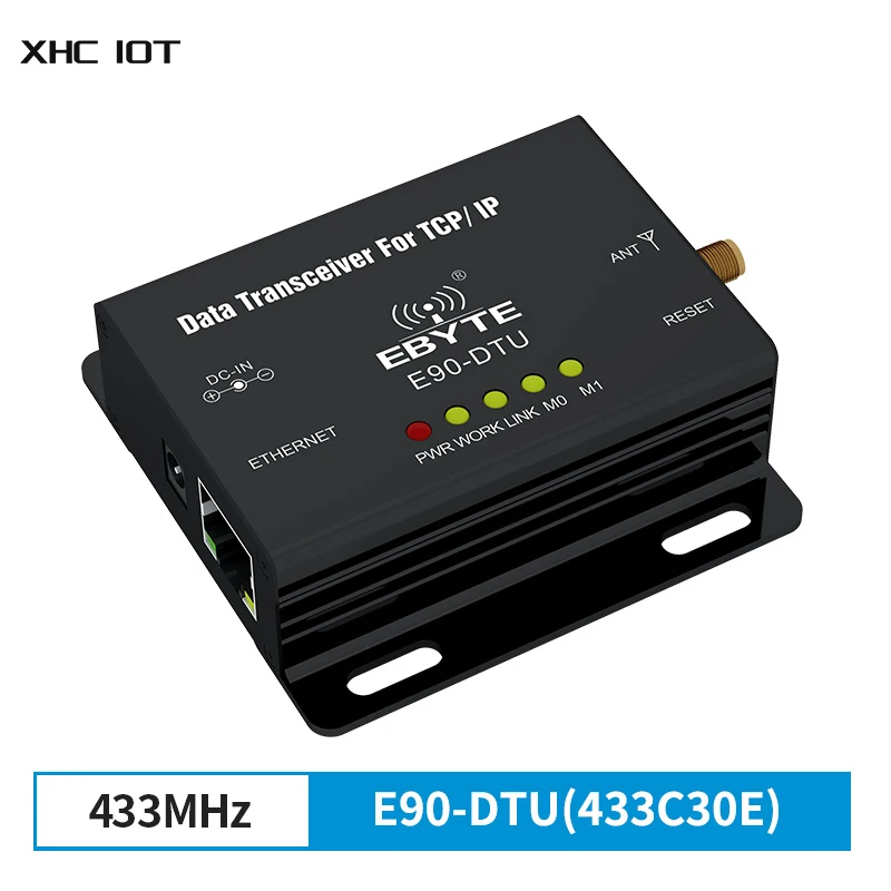 

RJ45 Rf Transceiver Ethernet Modbus 433mhz rf Transmitter Long-range Communicator Radio IoT PLC 433 MHz E90-DTU(433C30E)