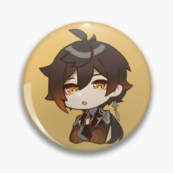 

Ударопрочная наклейка Zhongli Genshin, мягкая булавка для пуговиц, креативный металлический декор, подарок для одежды, модная булавка для лацкана, ...