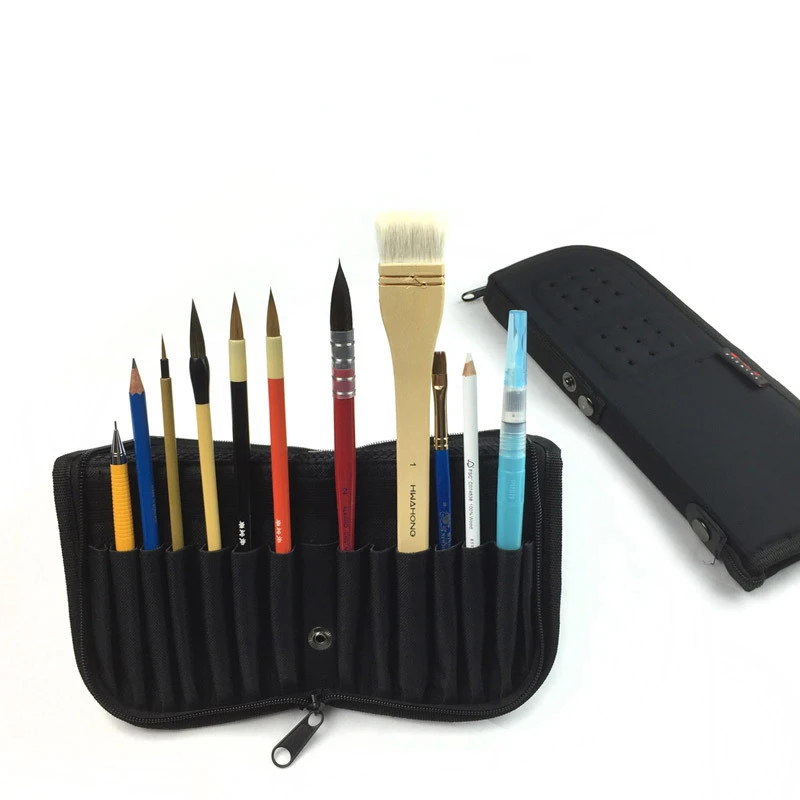 

Складная тканевая Портативная сумка для ручек с кисточкой, занавес для ручек, сумка для ручек с акварелью, Воздухопроницаемый Набор для рис...