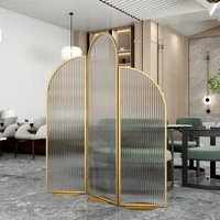 glass subareas screens living room modern minimalist folding mobile partition wall bedroom iron door blocking light luxury