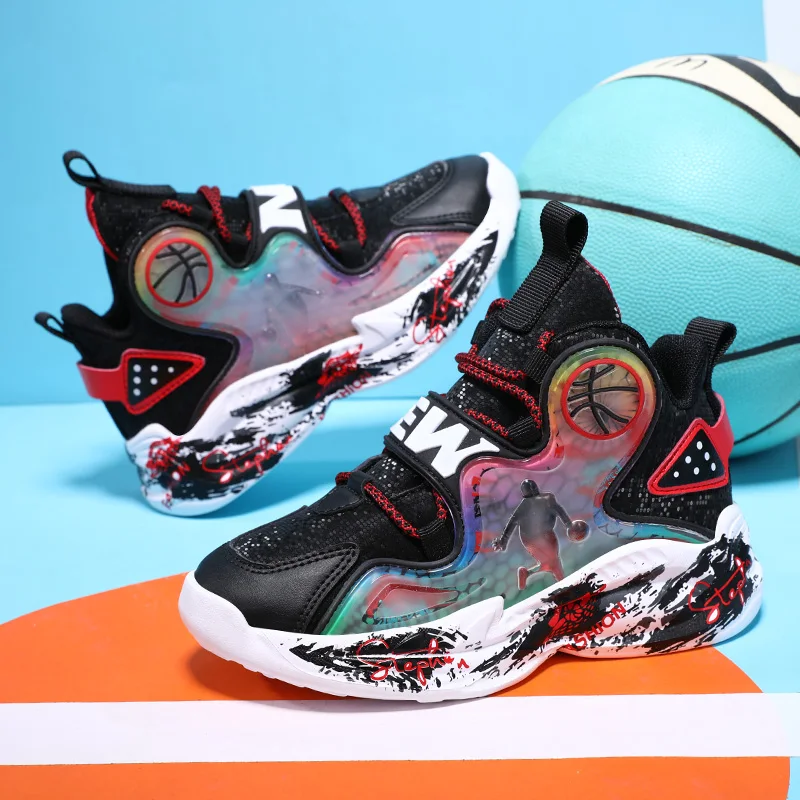 

Children Sneakers Kids Basketball Shoes Girls Boys Shoes Breathable Mesh Child Flats MD Sole Soft Toddlers Kids Sports Shoes