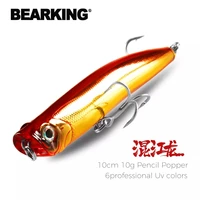 bearking professional hot fishing lures 10cm 10g toper water pencil poppe bait lure high quality hard baits good action wobblers
