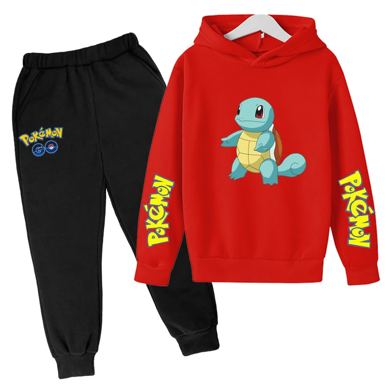 

New Hoodie Set Cotton Pokémon Kids Hoodie and Pants Two Piece Girls Boy Clothes Kids Clothing Set