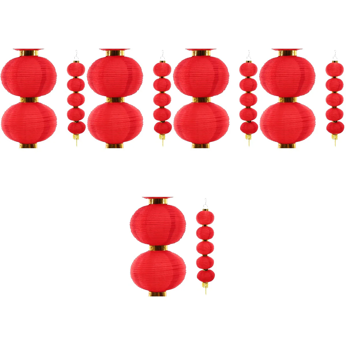 

5pcs New Year Hanging Ornament Hanging Lantern Home Festival Lantern Decoration