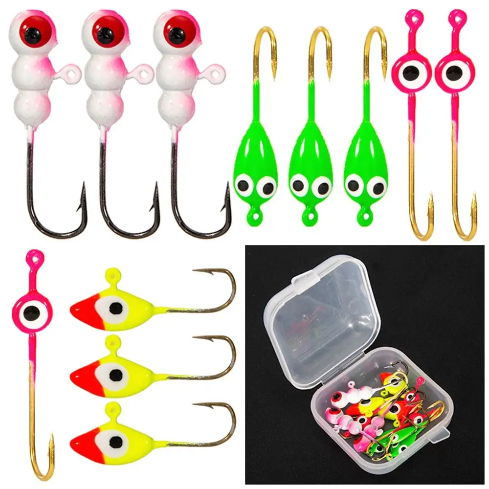 

10/12pcs 0.78g 0.5g 1.15g 1.75g Walleye Balancer AD-Sharp Winter Ice Fishing Lure Eggs Shaped Lead Hard Hook