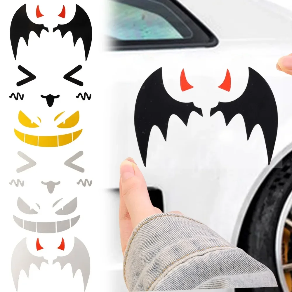 Дьявол улыбающееся лицо автомобильные наклейки электромобиль передняя передача