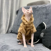 cc sphinx fall winter warm fleece jacket hooded cat kitten outfits sphynx hoodie clothes for hairless cat clothes cat stuff