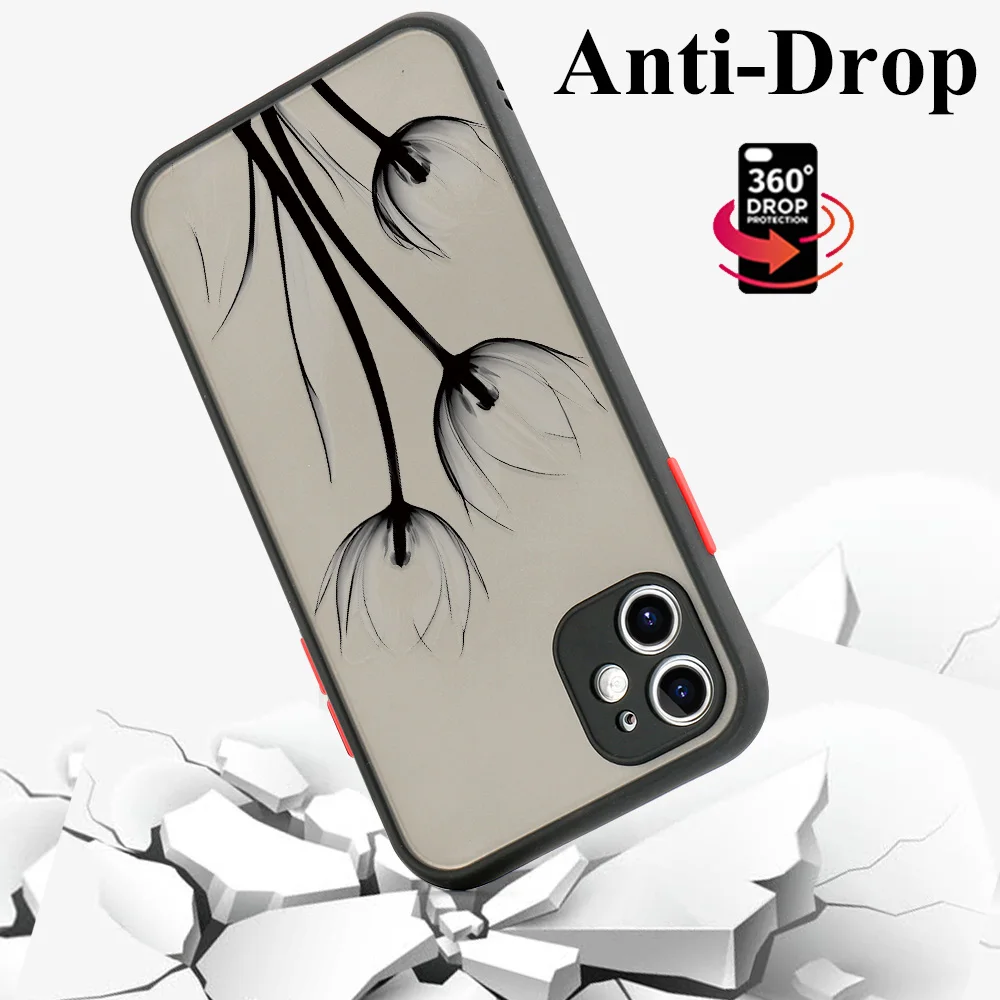 Чехол с цветами в стиле ретро для iPhone 15 чехлы 11 12 13 14 Pro Max Plus X XR XS 6 6S 7 8 SE 20202 2022 Mini