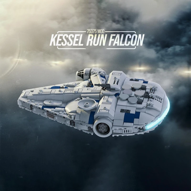 Фото 982 детали MOC Star Battle MOC PiXEL DANs SOLO FALCON MIDI SIZED, модель-конструктор, архитектурные блоки, DIY, рождественский подарок, игрушка №3