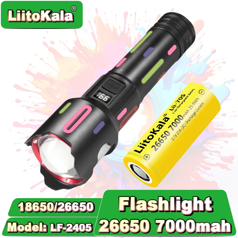 

LiitoKala LF-2405 фонарик с цветной светоотражающей полосой