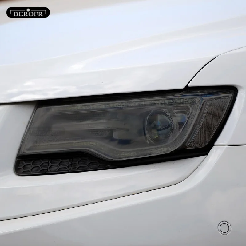 For Jeep Grand Cherokee Wrangler Compass Accessories Car Headlight Tint Smoked Black Protective Film Front Light TPU Sticker For Jeep Grand Cherokee Wrangler Compass Accessories Car Headlight Tint Smoked Black Protective Film Front Light TPU Sticker