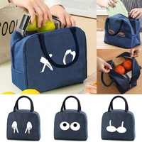 lunch bag kids food insulated cooler thermal canvas bags chest print handbag for women work portable lunch organizer tote packet