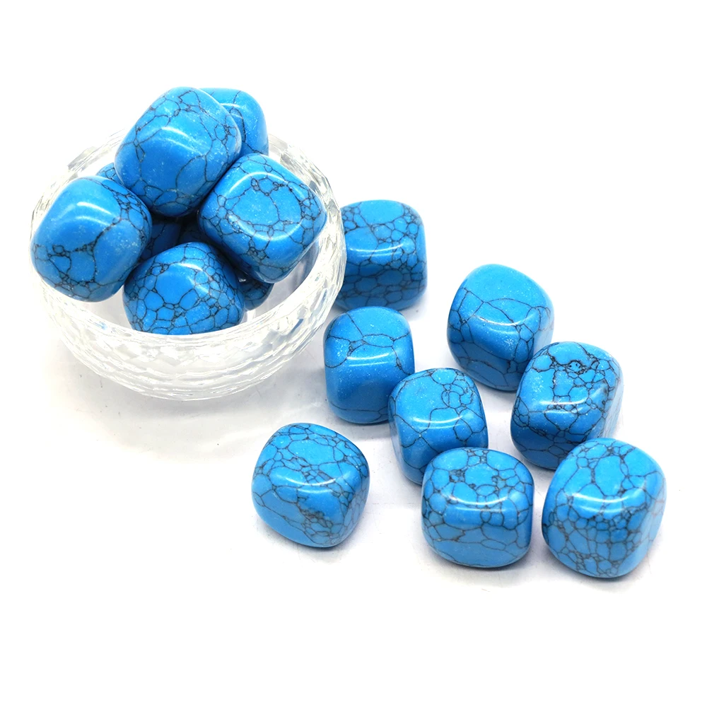 

Natural Irregular Square Blue Turquoise Tumbled Mineral Gemstone Energy Healing Meditation Crystal Specimen Craft Aquarium Decor