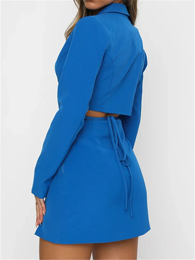 Articat/осенний комплект из двух предметов Женский однотонный офисный костюм