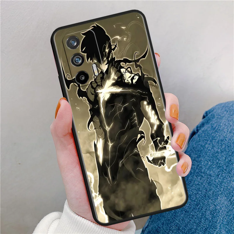 Соло Выравнивающий аниме черный телефон флейта для OPPO Reno 5 6 7 8 10 11 Z F Find X2 X3 X5 Pro Plus