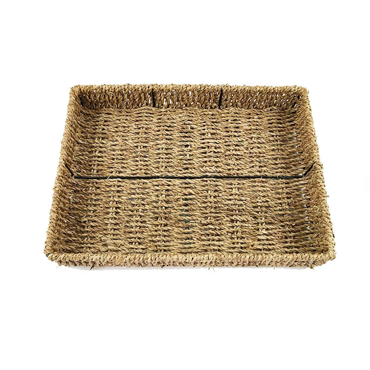 

CAMIGEL Straw Woven Baskets for Storage, Cosmetics Bathroom Desktop Basket