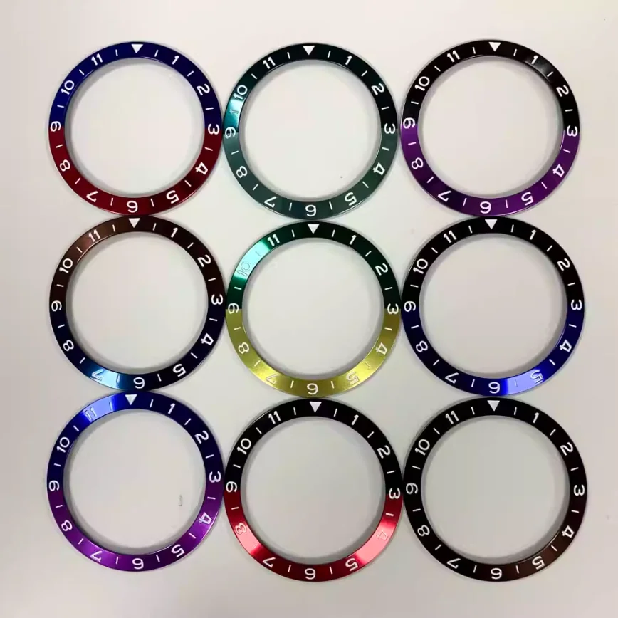 

38mm Watch Bezel Insert Aluminum Bezel Insert GMT1-11 Font 38mm Outer Diameter 30.5mm Inner Diameter Fits 40mm Case