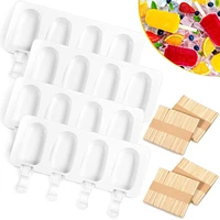 4 pieces ice cream mould ice lolly mold silicone ice cream mold 4 cavity cake baking molds with 200 sticks for homemade treats