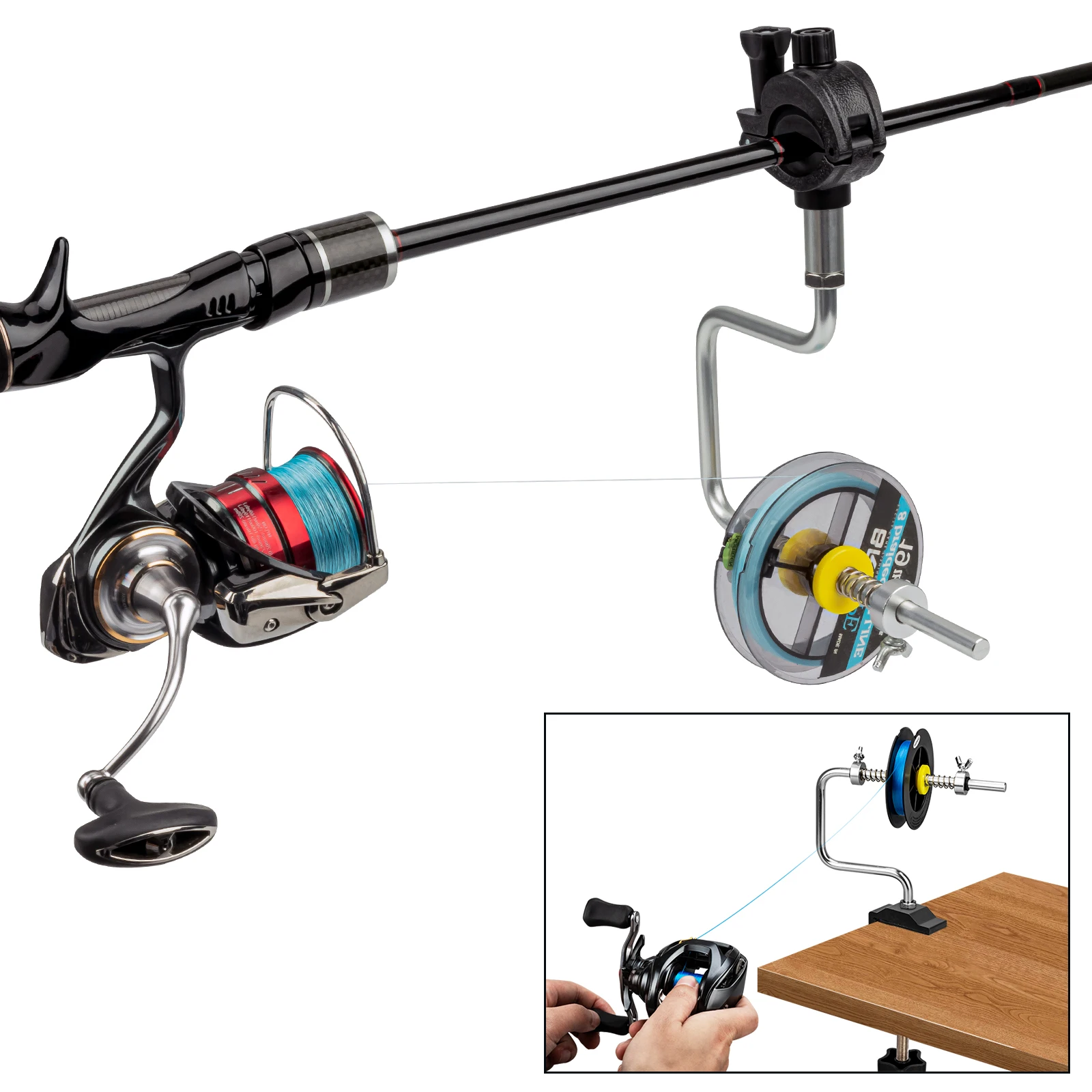 

THKFISH Fishing Line Spooler System Fishing Line Winder for Spinning and Baitcasting Reel Machine for Rod /Table Clamp Gifts