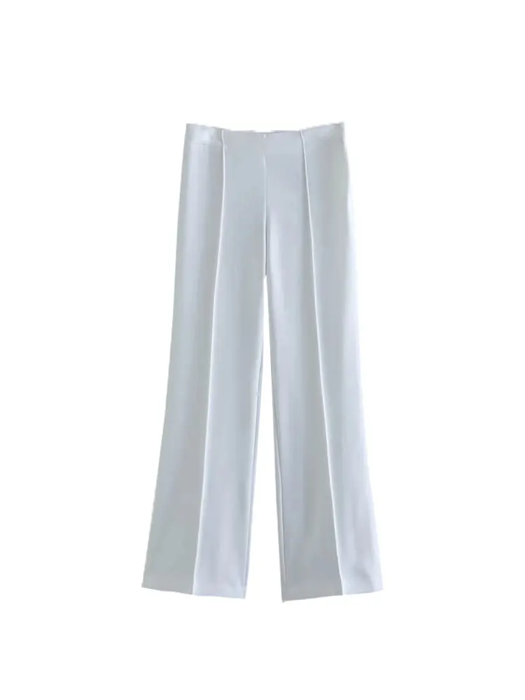 

Длинные женские брюки Nlzgmsj с высокой талией, тонкие повседневные шикарные брюки с широкими штанинами, женские элегантные белые весенние осенние брюки
