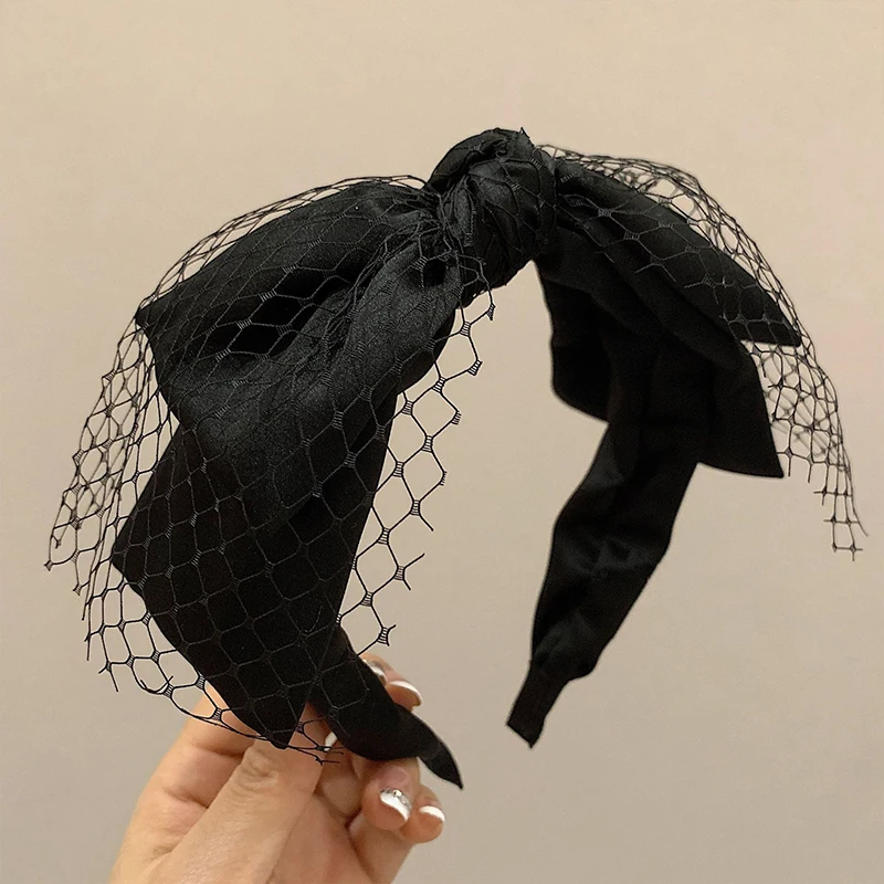 

Spring New All-Match Fashion Women's Hair Accessories Wide Side Headwear Big Bow Knot Hairband Adult Turban Headband