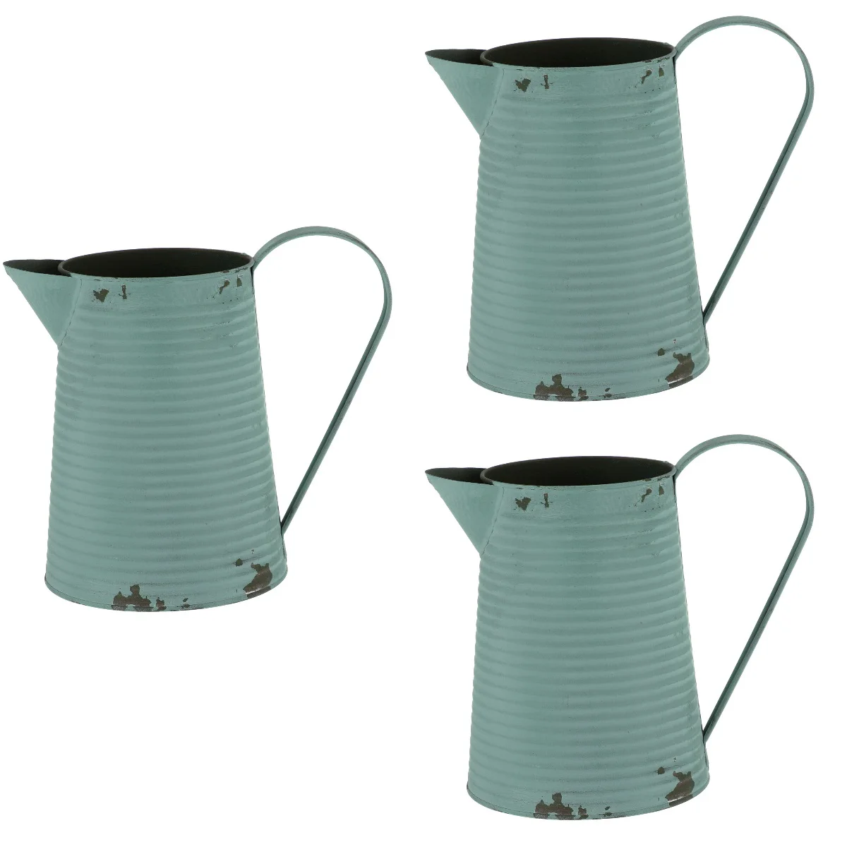 

Vase Flower Pitcher Metal Bucket French Rustic Farmhouse Tin Country Pot Vintage Plantershabby Chic Cangalvanized Jug Iron