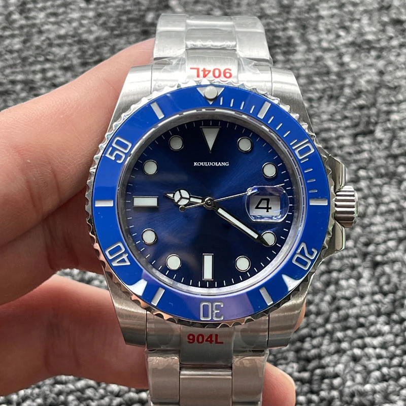 

41mm Watch Mens Blue Dial 316L Stainless Steel Strap Luminous Waterproof MIYOTA 8215 Automatic Mechanical Watch