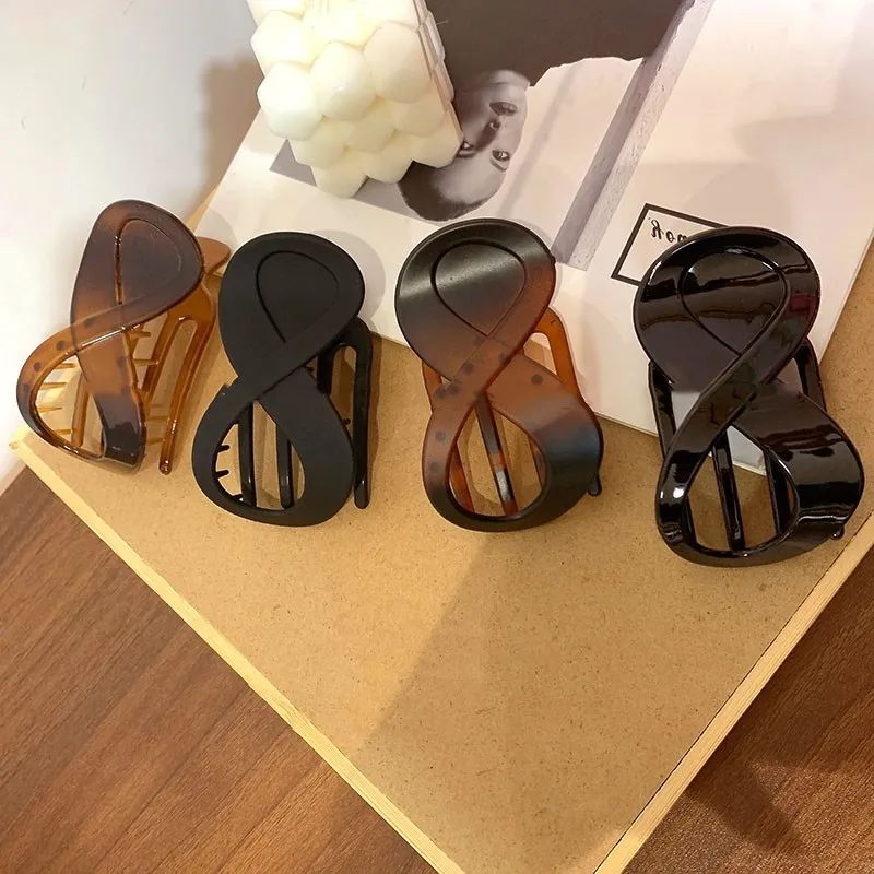 

Темпераментная 8-образная заколка для волос с задней головкой, зажим для захвата, модная леопардовая заколка с волнистыми точками, Высокока...