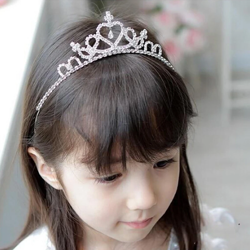 

New Valentine's Day Crystal Tiara Hairband Kid Girl Princess Prom Crown Party Show Accessiories Princess Prom Crown Headband