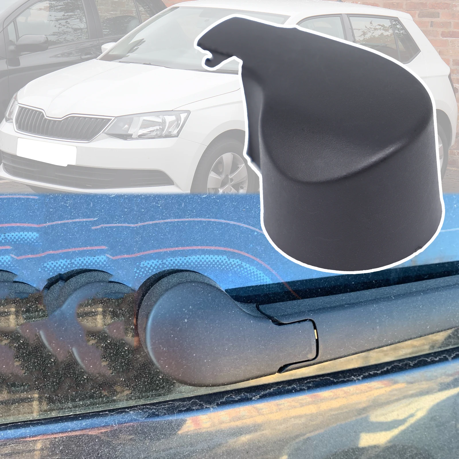 

For Skoda Fabia MK3 NJ 2014 2015 2016 - 2020 Rear Windscreen Windshield Window Wiper Blade Arm Rocker Bolt Cap Cover Replacement