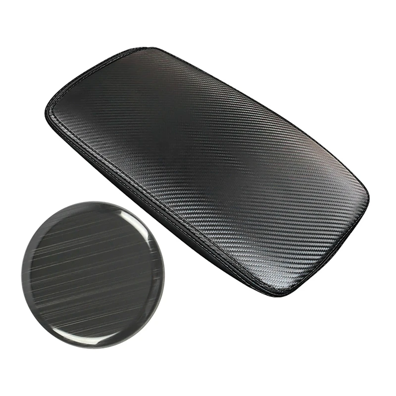 

1 Pcs Car Carbon Fiber Center Console Leather Armrest Cover & 1 Pcs Gear Shift Panel Button Switch Cover