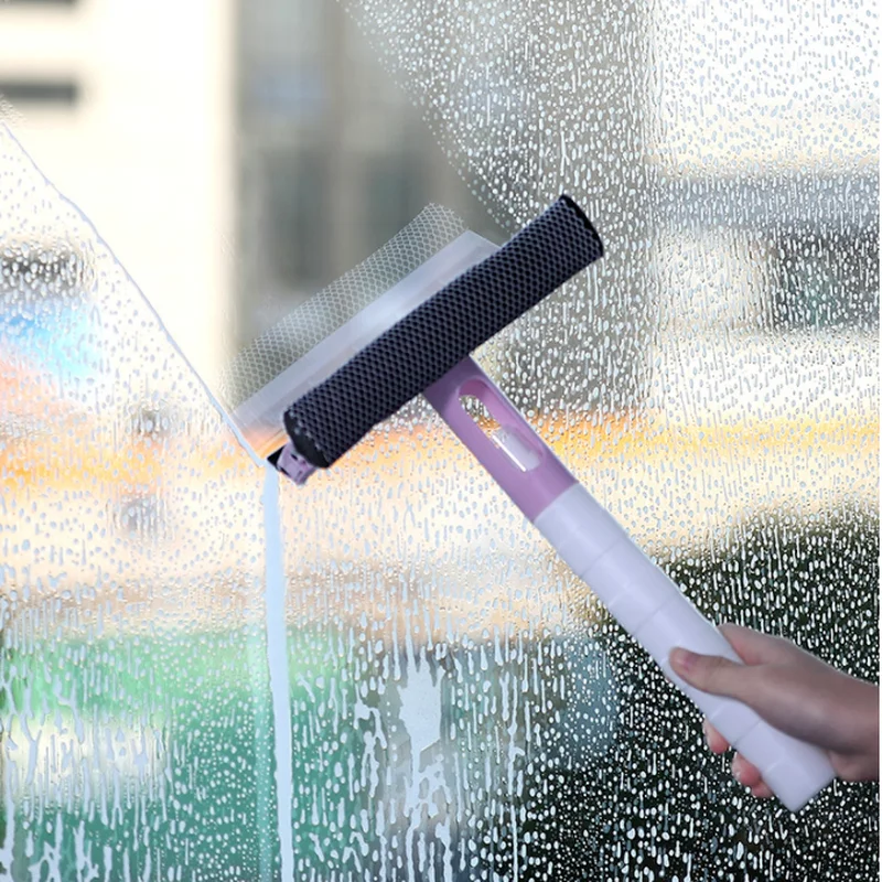 

Household Glass Wiper Scraper Window Scrubber Double-sided Wipe Window Glass Squeegee Home Bathroom Cleaning Tool