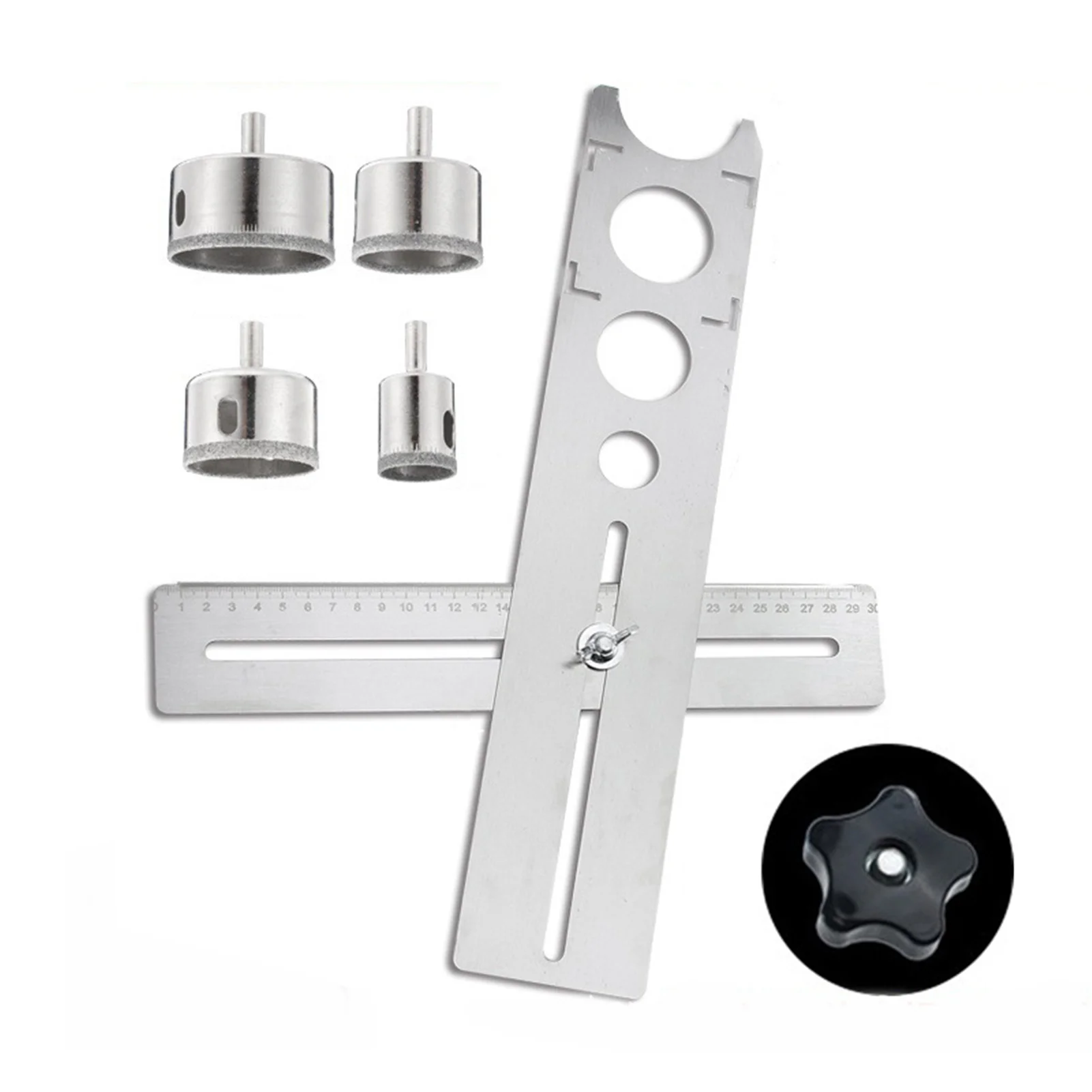 

Ceramic Tile Perforation Locator Stainless Steel Ruler Lengthened Thickened for Home Decoration Home