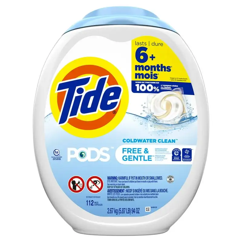 

Laundry Detergent Soap Packs, Free and Gentle, 112 Ct