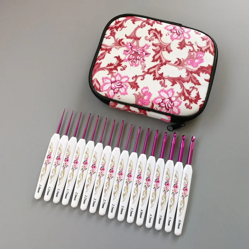

Набор розовых алюминиевых крючков для вязания, набор спиц для вязания, пластиковая ручка, набор для рукоделия «сделай сам» для свитера