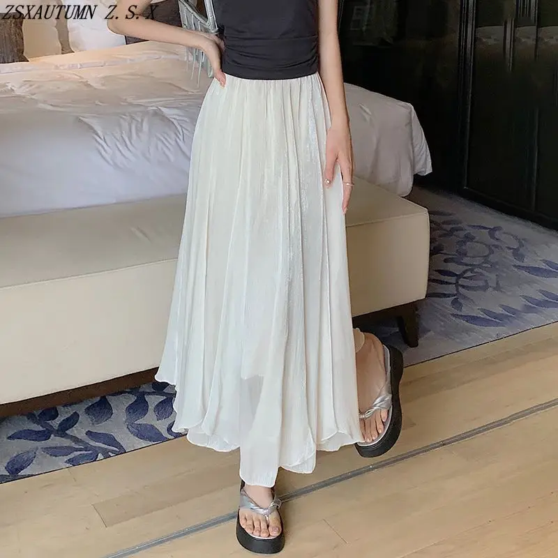 

Vintage Sequin Tulle Skirt Women Irregular Spring Summer New All-Match High Waist Skirt A Line Elegant Fashion Hip Wrap Skirts