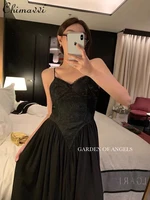 summer 2022 new sexy seamless lace stitching suspender long dress womens fashion waist slimming black dress for ladies