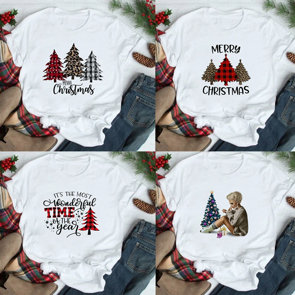

Женская футболка с рисунком «это самое замечательное время года», Повседневная футболка с принтом рождественской елки, женские футболки