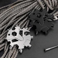 creative multi function wrench edc snowflake tool card stainless steel portable key chain outdoor home repair tool screwdriver s
