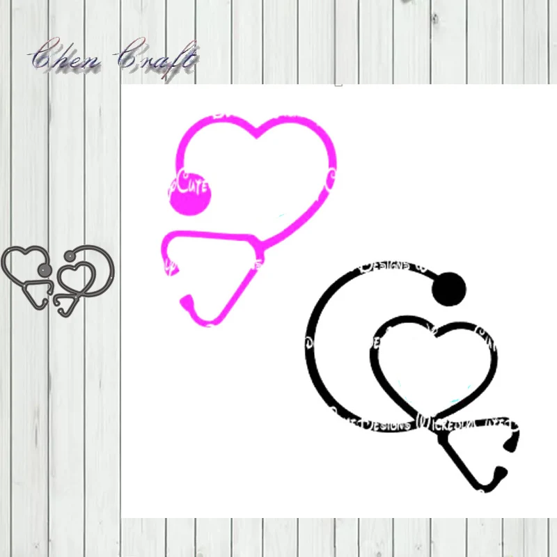

Металлические Вырубные штампы Love stethoscope Stencils для DIY штамп для скрапбукинга/фотоальбом декоративное тиснение DIY Бумага