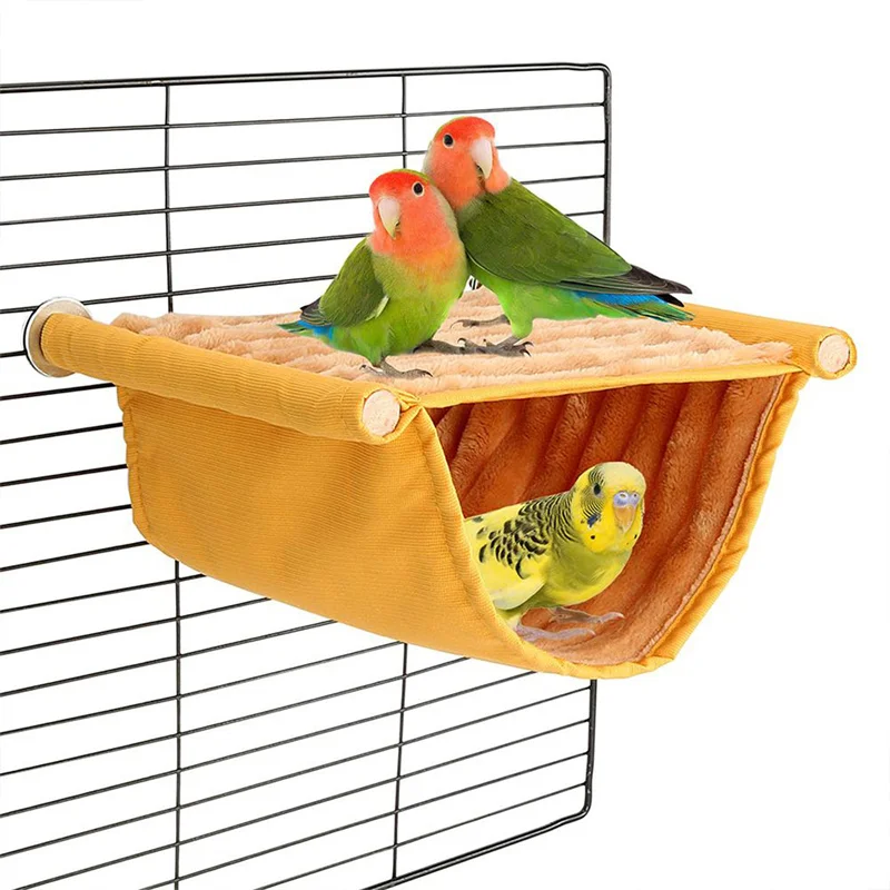 

Brown Pet Hanging Hammock Warm Nest Bed Removable Washable Parrot Parakeet Bird Cage Perch For Parrot Hamster House Accessories